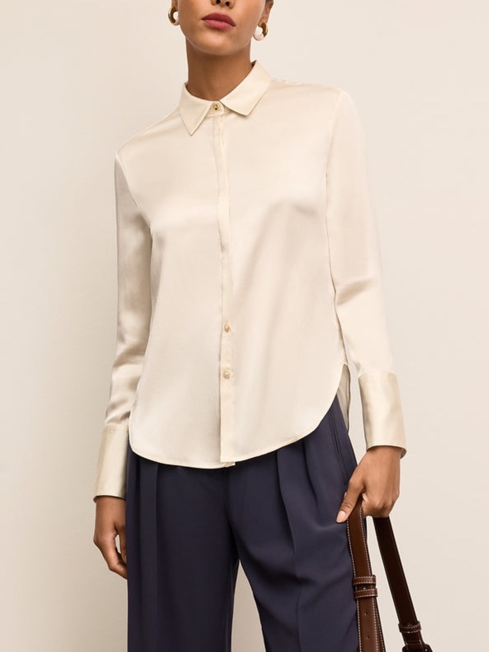 M.M. LaFleur Tatum Button Down Silk Shirt